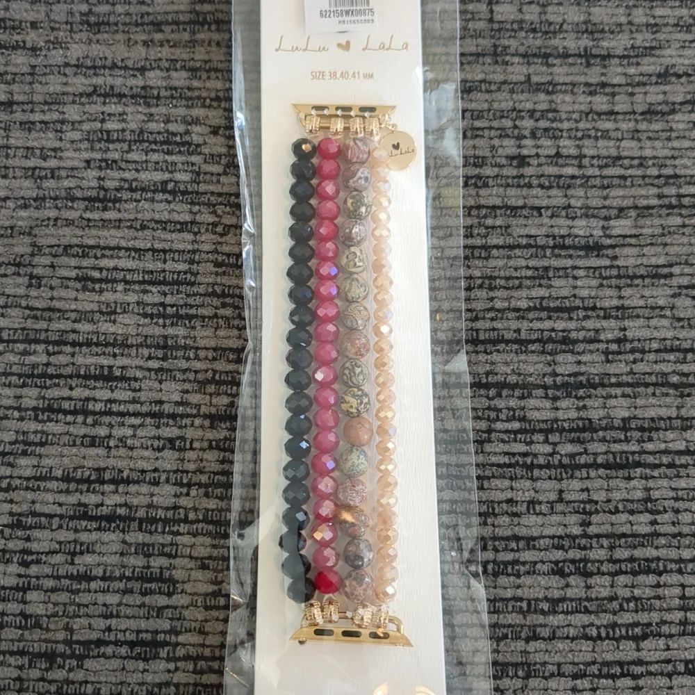 Natural Stone & Faceted Bead Multi-Layer Apple Watch Band | Boho Beaded Bracelet